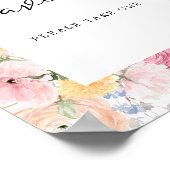 Kleurrijke Pastel Floral Favors Sign Poster (Hoek)
