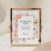 Kleurrijke Pastel Floral Mimosa Bar Sign Poster