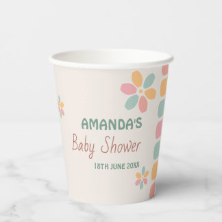 Kleurrijke Pastel Flowers Baby shower Party Papieren Bekers