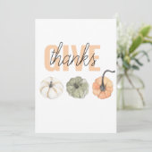 Kleurrijke Pastel Geef Dank En Pompoen Feestdagenkaart (Staand voorkant)