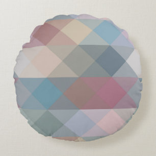 kleurrijke pastel geometrische rond kussen