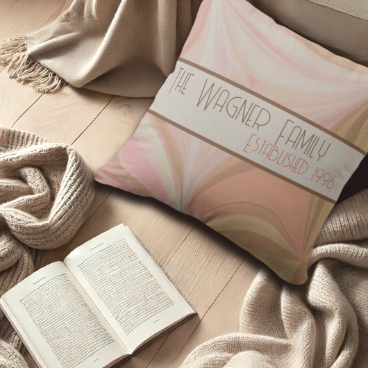 Kleurrijke Pastel Gepersonaliseerde Naam Datum Ins Kussen