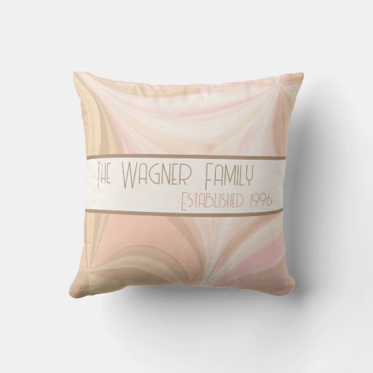 Kleurrijke Pastel Gepersonaliseerde Naam Datum Ins Kussen (Achterkant)