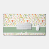 Kleurrijke pastel gestileerde bloem patroon monogr bureaumat (Keyboard & Muis)