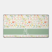 Kleurrijke pastel gestileerde bloem patroon monogr bureaumat (Voorkant)