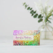 Kleurrijke Pastel Glitter Beautician Visitekaartje (Staand voorkant)