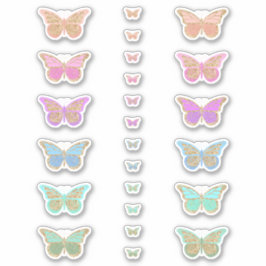 Kleurrijke Pastel Glitter Vlinders Sticker