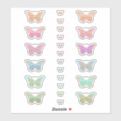 Kleurrijke Pastel Glitter Vlinders Sticker (Vel)