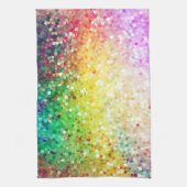 Kleurrijke pastel gradiënt glitter patroon theedoek (Verticaal)