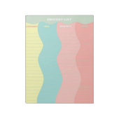Kleurrijke Pastel Groovy Retro boodschappenlijst Notitieblok (Linkerzijde)