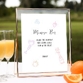 Kleurrijke Pastel Hand getrokken Mimosa Bar Poster