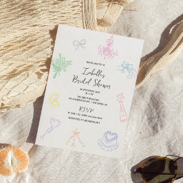 Kleurrijke Pastel Hand getrokken Vrijgezellenfeest Kaart