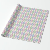 Kleurrijke Pastel Harlequin (kleinschalig) Cadeaupapier (Uitgerold)