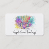 *~* Kleurrijke Pastel Hart Engel Vleugels AP78 QR Visitekaartje (Voorkant)