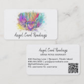 *~* Kleurrijke Pastel Hart Engel Vleugels AP78 QR Visitekaartje (Voorkant / Achterkant)