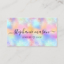 Kleurrijke Pastel Holografische Glitter Girly Contactkaartje