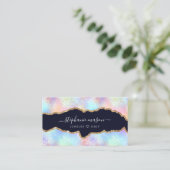Kleurrijke Pastel Holographic Glitter Agaat Girly Contactkaartje (Staand voorkant)