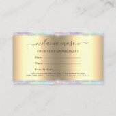 Kleurrijke Pastel Holographic Glitter Diamonds Afsprakenkaartje (Achterkant)