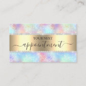 Kleurrijke Pastel Holographic Glitter Diamonds Afsprakenkaartje (Voorkant)