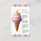 Kleurrijke Pastel Ice Cream Sundae Baby shower Informatiekaartje (Voorkant)