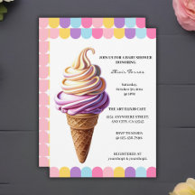 Kleurrijke Pastel Ice Cream Sundae Baby shower
