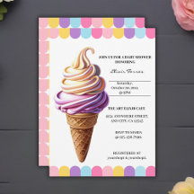 Kleurrijke Pastel Ice Cream Sundae Baby shower