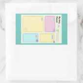 Kleurrijke Pastel Kawaii Schattigee Dagelijkse Pla Rechthoekige Sticker (Tas)