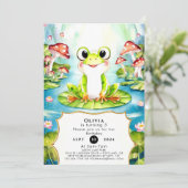 Kleurrijke pastel kikker verjaardag kaart (Staand voorkant)