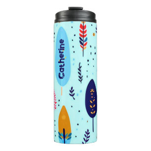 KLEURRIJKE PASTEL KLEUR MODERN RETRO BOHO PATROON THERMOSBEKER