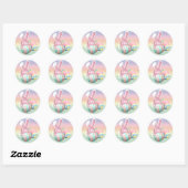 Kleurrijke pastel konijn oren paasei jacht ronde sticker (Vel)