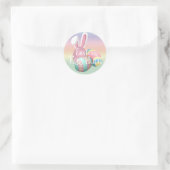 Kleurrijke pastel konijn oren paasei jacht ronde sticker (Tas)