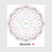 Kleurrijke pastel leraar waardering mandala uil sticker (Vel)
