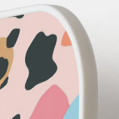 Kleurrijke pastel luipaard print naadloos patroon pickleball paddle (Links Detail)