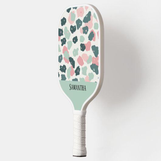 Kleurrijke pastel luipaard print naadloos patroon pickleball paddle (Links)