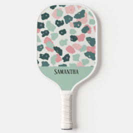 Kleurrijke pastel luipaard print naadloos patroon pickleball paddle