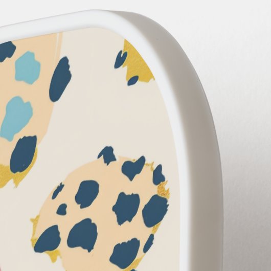 Kleurrijke pastel luipaard print naadloos patroon pickleball paddle (Links Detail)