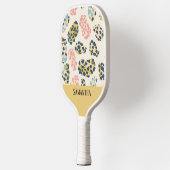 Kleurrijke pastel luipaard print naadloos patroon pickleball paddle (Links)