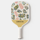 Kleurrijke pastel luipaard print naadloos patroon pickleball paddle (Achterkant)
