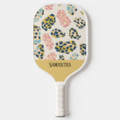 Kleurrijke pastel luipaard print naadloos patroon pickleball paddle (Voorkant)