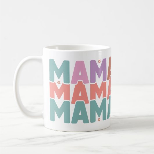 Kleurrijke Pastel MAMA Gift Mom Koffiemok (Links)