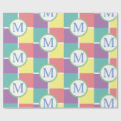 Kleurrijke Pastel Modern Custom Monogram Initiaal Cadeaupapier (Vlak)