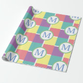 Kleurrijke Pastel Modern Custom Monogram Initiaal Cadeaupapier (Uitgerold)