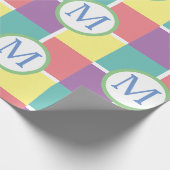Kleurrijke Pastel Modern Custom Monogram Initiaal Cadeaupapier (Hoek)