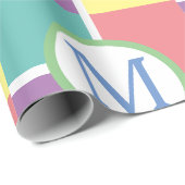 Kleurrijke Pastel Modern Custom Monogram Initiaal Cadeaupapier (Rol Hoek)