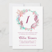 Kleurrijke Pastel Onder het Zee Eerste Verjaardag Kaart (Voorkant)