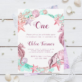 Kleurrijke Pastel Onder het Zee Meisje Verjaardag Kaart