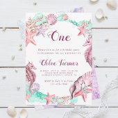 Kleurrijke Pastel Onder het Zee Meisje Verjaardag Kaart