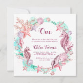 Kleurrijke Pastel Onder het Zee Meisje Verjaardags Kaart (Voorkant)