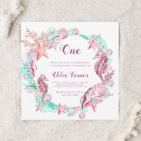 Kleurrijke Pastel Onder het Zee Meisje Verjaardags