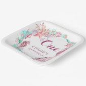 Kleurrijke Pastel Onder het Zee Verjaardag Papieren Bordje (Gebogen)